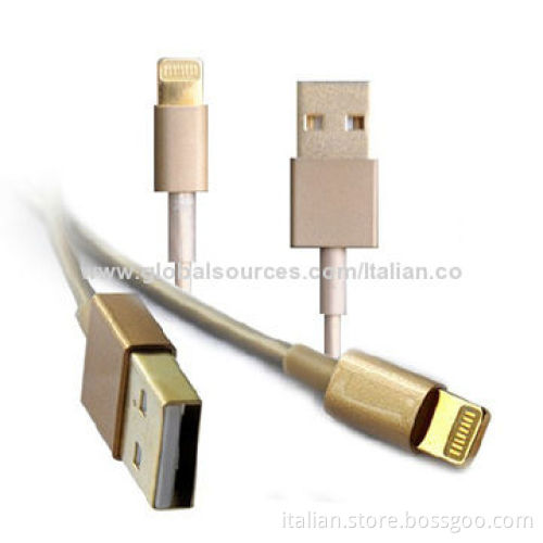 Gold color USB data charging cable for iPhone 5